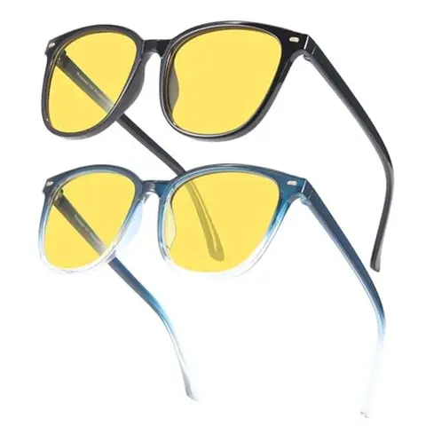 Myiaur Polarized Night Driving Glasses for Female & Men - Yellow Anti-Glare Lens, Tortoiseshell Frame, UV400 Protection Outdoor Driving Glasses, UV Blocking Sunglasses for Rainy Day