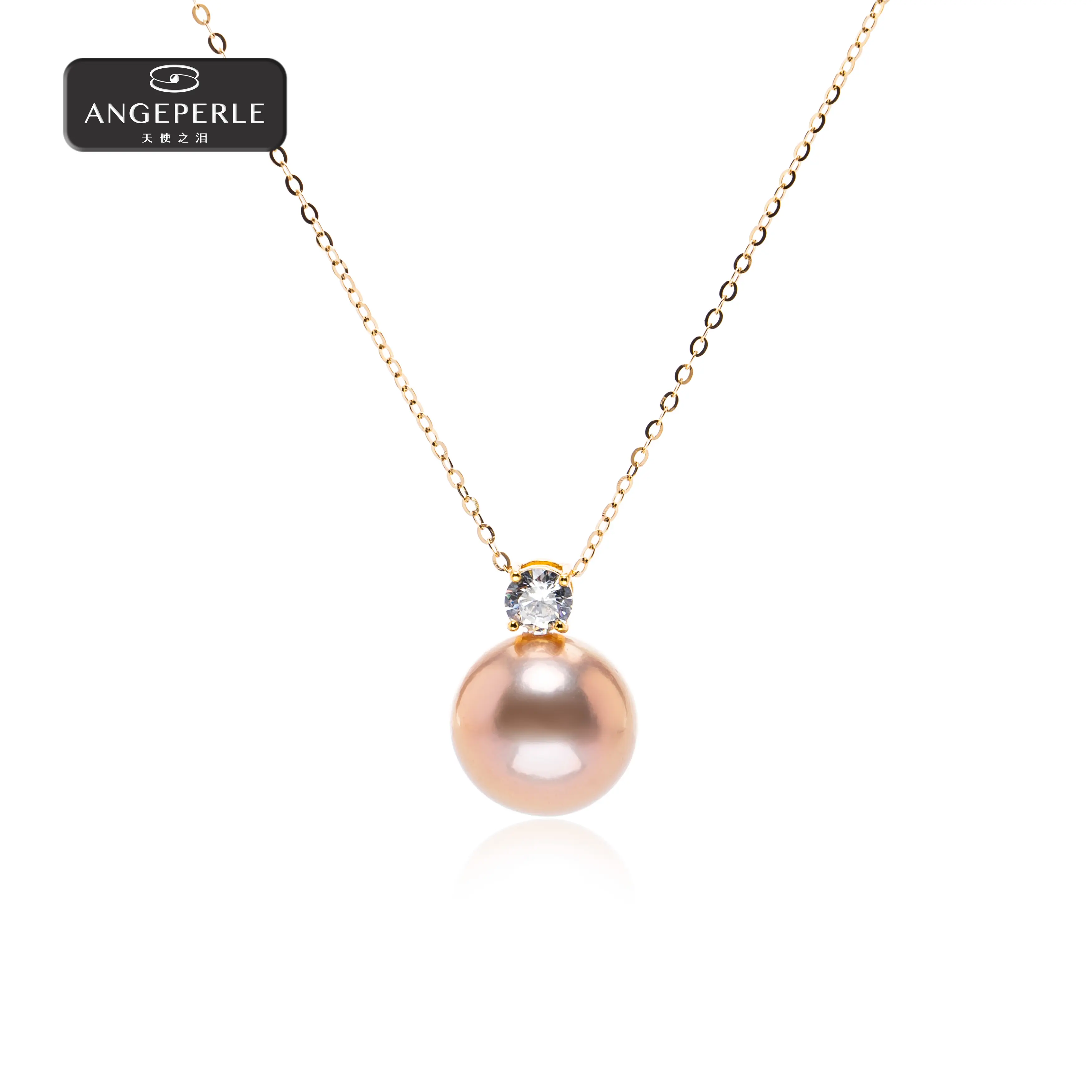 ANGEPERLE S925 Silver Freshwater Edison Pearl "Princess" Pendant 12-13mm SZJY02