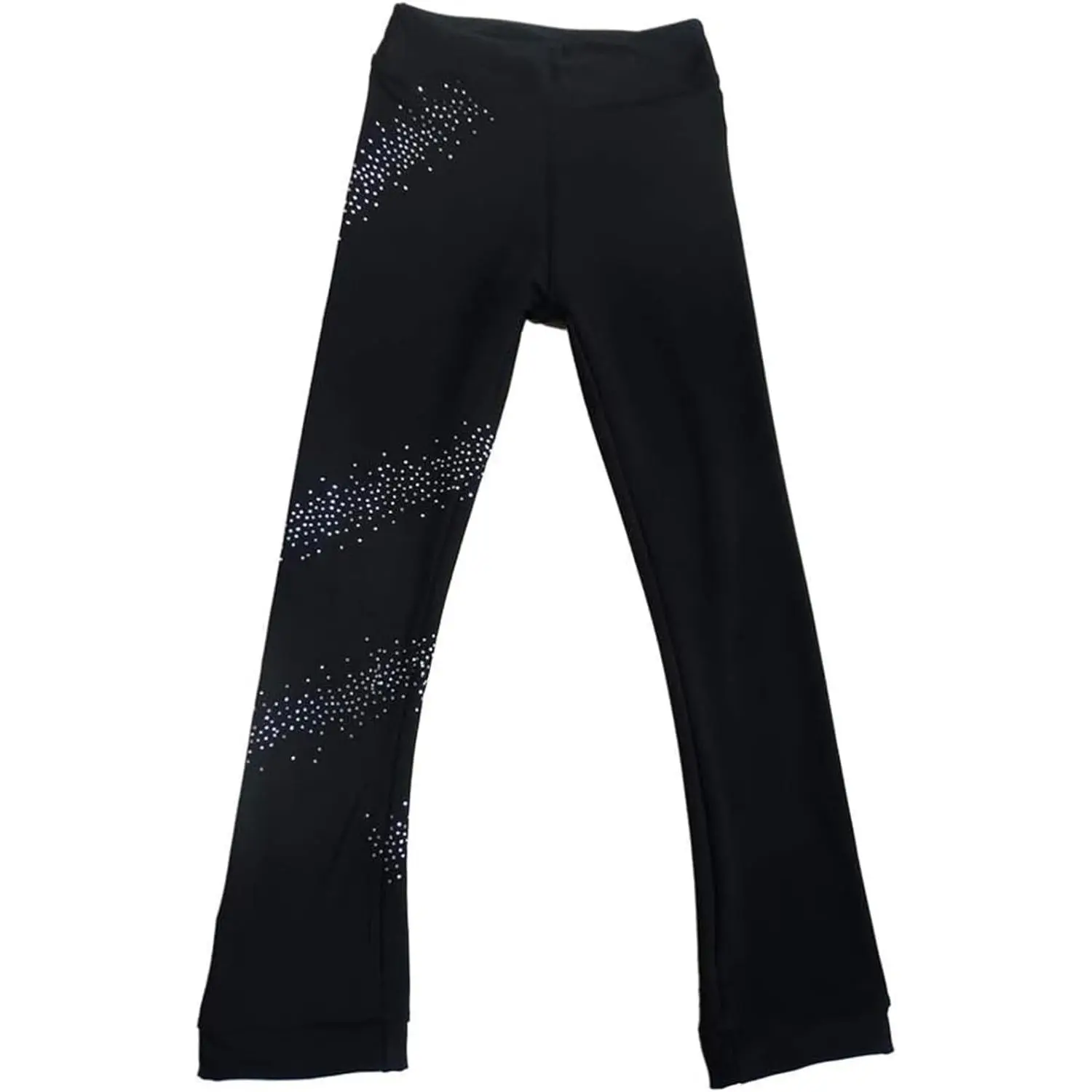 Girls Ice Skating Pants with Fleece Warm Figure Skating Trousers for Girls | Sparkly Rhinestone Ice Skate Leggings