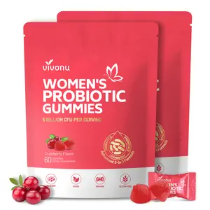 Cranberry Probiotic Gummies |   Targeting Body Odor, Women's Health, and Body Balance |   Vegan (60 Gummies per Pack)