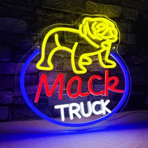 Mack Truck Neon Sign Dimmable LED Mack Truck Neon Light Vintage Garage Signs for Men Wall Decor, Bar Game Room Family Friends Teenager Gift