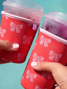 Coquette Bow Coffee Koozie | Coffee Sleeve | Neoprene Coffee Koozie