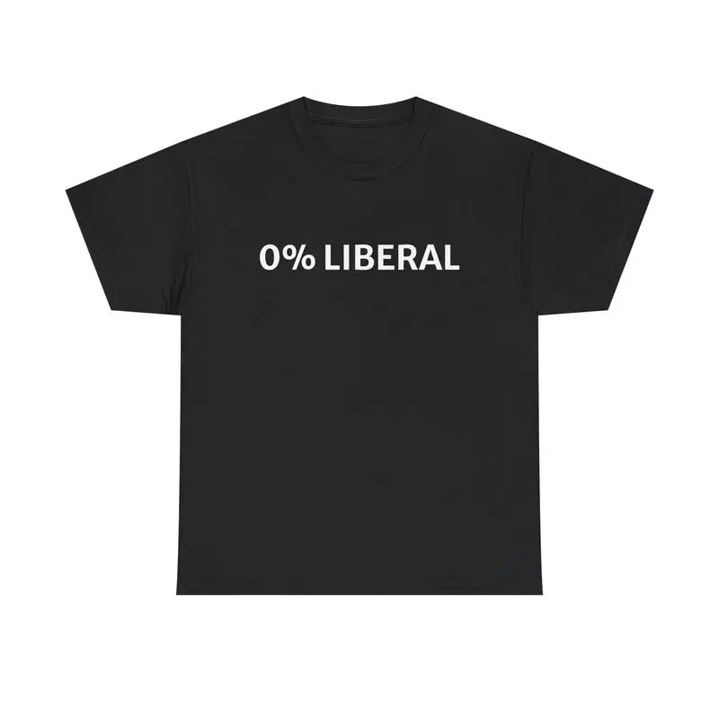 0 Percent Liberal T-shirt Funny Graphic Tee Halloween Humor Gift Idea for Men Women Cotton Classic Menswear