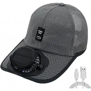 Solar Powered Baseball Cap with Fan, UV Protection Sun Hat with Adjustable Wind Speed, Ideal for Fishing, Hiking, Beach Use, Lightweight Baseball Cap, Solar Charging Hat