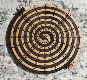 Twisted Spiral Cribbage Board - 2 Players - Large
