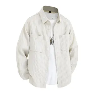 Men's Long Sleeve Shirt Cardigan Loose Fit Large Size Collared Shirt, Men's Solid Color Shirt, Autumn Regular Fit Fashion Casual Long Sleeve Collared Top, Streetwear, Men's Everyday Wear, Outerwear