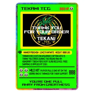 TEKANI TCG Thank You Card Top Loader For Pokemon Fans