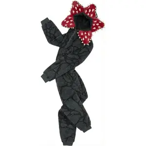 Stranger Things Demogorgon Onesie Pajamas for Unisex Fleece Hooded Jumpsuit One Piece Sleepwear Cute Cosplay Costume Christmas Pjs