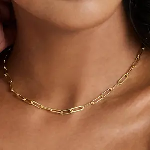 EVRY JEWELS Gold or Silver Plated Women's Waterproof Link Up Necklace EVRY JEWELS Gold or Silver Plated Women's Waterproof Link Up Necklace