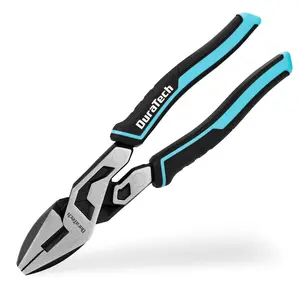 #fathersdaygift DURATECH 8-Inch Compound Lineman's Pliers, Gen 2 Dual Pivot High-Leverage Design for Ultra Labor-Saving, CR-V Steel Linesman Pliers with Wire Cutter & TPR Grip