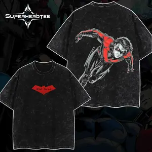 [ superhero tee ] Red Hood Y2K Graphic Tee, Jason Todd Streetwear Shirt, Gotham Antihero Vintage Acid Wash T-Shirt, DC Comic Oversized Tee, Superhero Hype Style