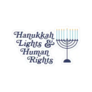 Hanukkah Lights & Human Rights Kiss Cut Sticker, Equality for All Hanukkah Gift, Social Justice Sticker, Trans Rights, LGBTQ Rights