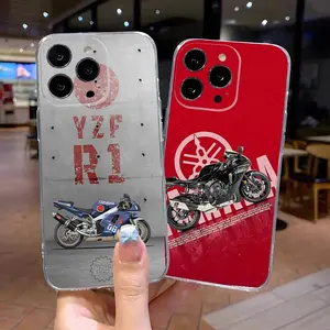 Motorcycle Yamaha Phone Case for iPhone 17 Air 16 15 14 13 12mini 11 Pro Max Plus XR XS Transparent Silicone Cover