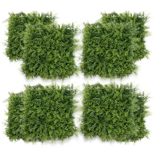 12 Pcs 20" x 20" Grass Wall Panels, Artificial Hedge Panels Greenery Wall, Sun Proected Privacy Fence Screen Faux Grass Backdrop for Outdoor Indoor Garden Birthday Wedding Decor, 33 SQ FT