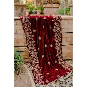 Maroon Embroidered Shawl