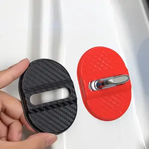 Universal Car Door Plastic Lock Cover, Shock Absorbing Noise Reduction Soundproofing Patch, Buffer Protection Fits Most Vehicles, Car Door Trim Sticker