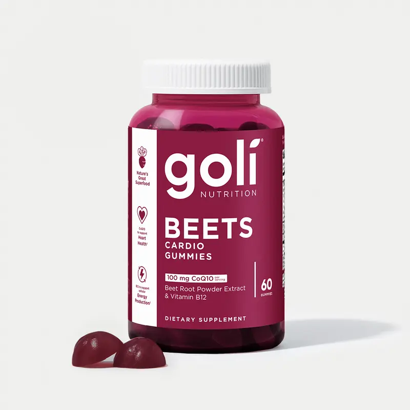 Goli Beets Cardio Gummy - Beet Root Extract & 100mg CoQ10, Gluten-Free, Vegan, Non-GMO, and Gelatin-Free. Nature's Great Superfood 5