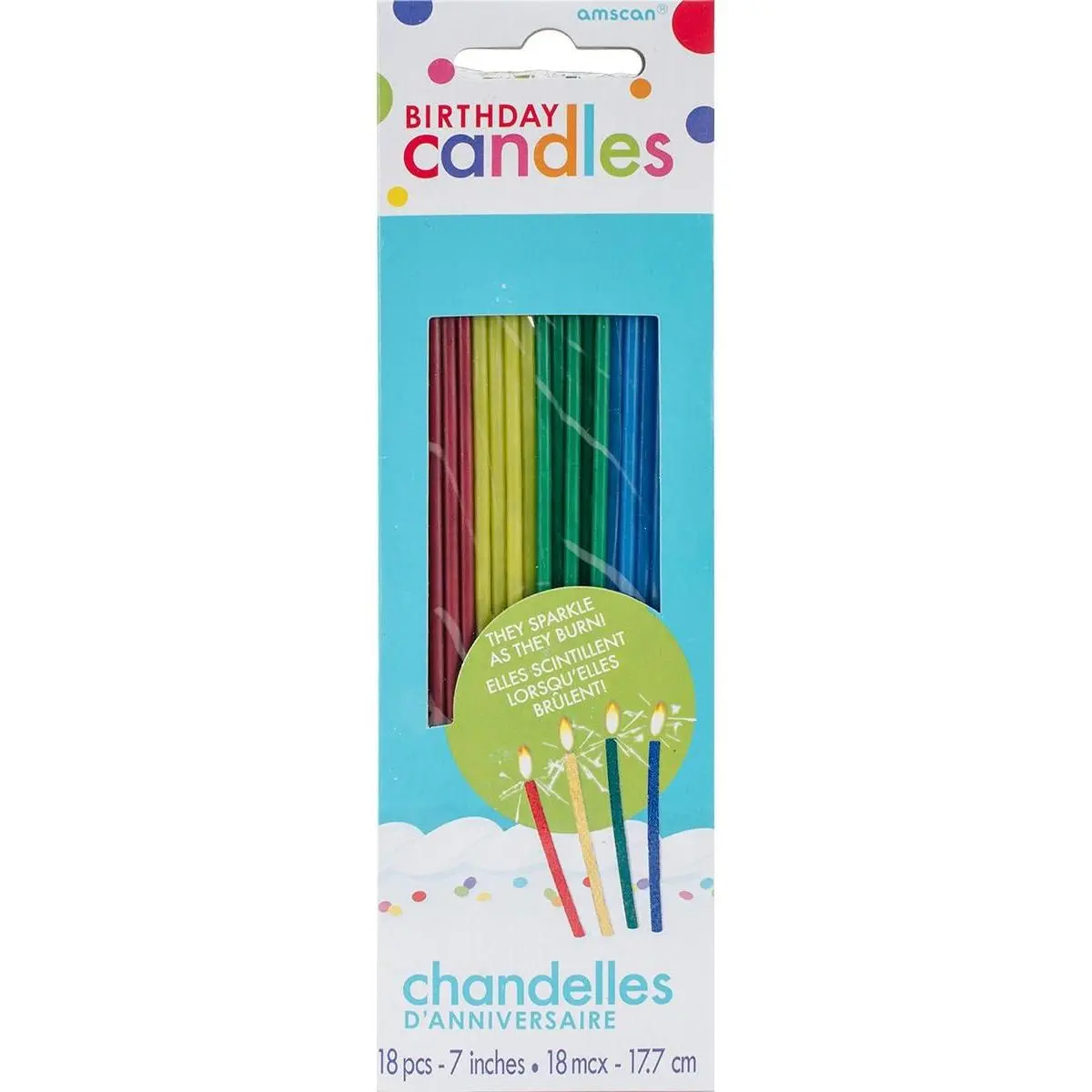 Rainbow Sparkling Birthday Cake Candles
