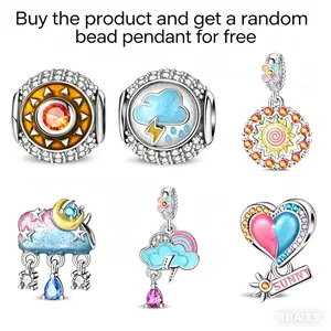 Original jewelry, S925 pure silver weather pattern beautiful mood bead suitable for DIY production of bracelets and necklace accessories, gift giving, daily wear