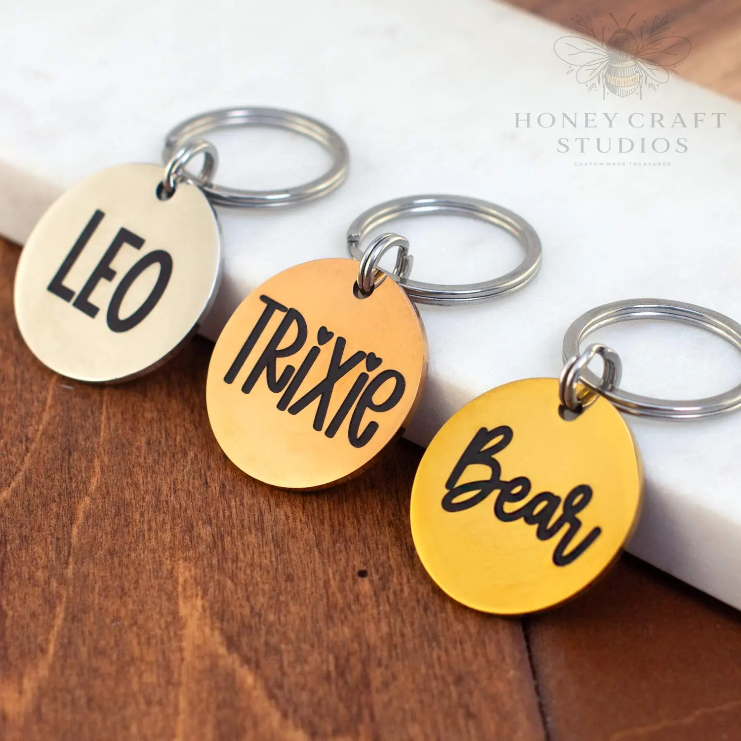 [Made-to-Order] Deep Engraved Stainless Steel Circle Dog Tag | Custom Pet ID Tag