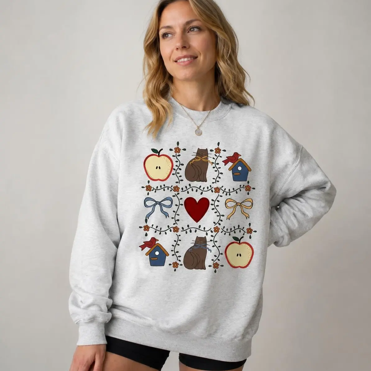 Cottage Collage Sweatshirt, Aesthetic Vintage Cottagecore Crewneck, Cozy Graphic Sweatshirt, Gift for Women & Teens