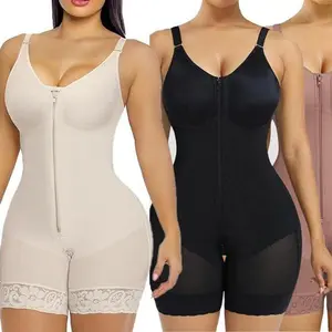 New tummy control shapewear with chest cups, sleeveless zip-up and button-up butt-lifting one-piece corset bodysuit for women