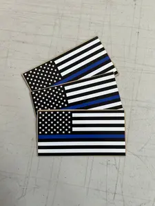 Thin Blue Line Flag Decals, Waterproof Stickers, American Flag Stickers, USA Decals