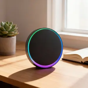 Wireless Sphere Portable Speaker with LED Lighting, USB-C Rapid Charging, FM Tuner, Expansive Audio, and Universal Device Compatibility