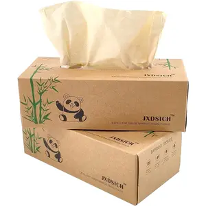 Bamboo Facial Tissues，soft nature bamboo facial tissue,100% virgin bamboo,Bulk carton of 8 boxes (100 Tissues per boxes,800 Tissues Total) | kraft paper Box, 3 Ply tissues