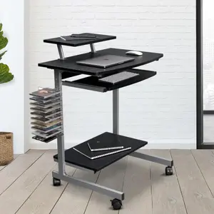 Techni Mobili Compact Computer Cart With Storage, Espresso -RTA-2018-ES18