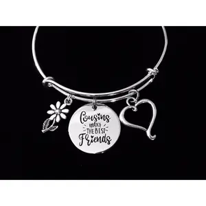 Cousins Makes the Best Friends Adjustable Bracelet Expandable Charm Bracelet Bangle Gift