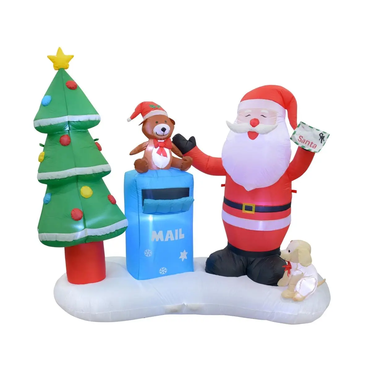 212 MAIN 6.5 ft (84 in) Self-Inflatable Santa Figure with Mailbox, Lightweight Easy-Install Classic Christmas Decor, Outdoor Home & Patio Decoration for All Ages