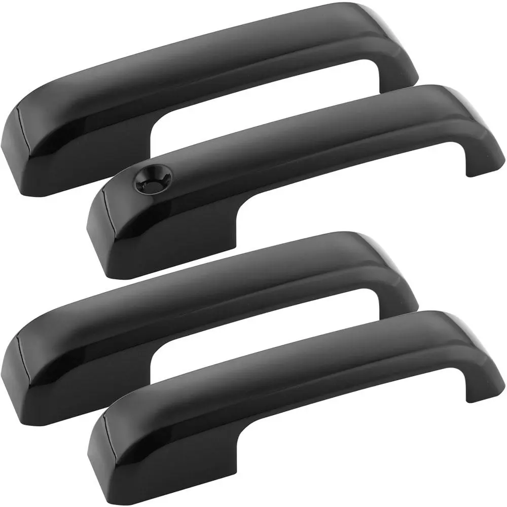 4PCS Gloss Black ABS Door Handle Covers, Car Exterior Accessory Replacement Trim for Pickup Trucks, Double-Sided Tape Easy Install, Exterior Upgrade Styling Modification Part with Premium Finish