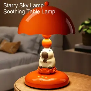Cartoon Night Light Bedside Lamp, Starry Sky Projection Ambient Light, Desk Lamp for Room Decor, Birthday Gift Idea