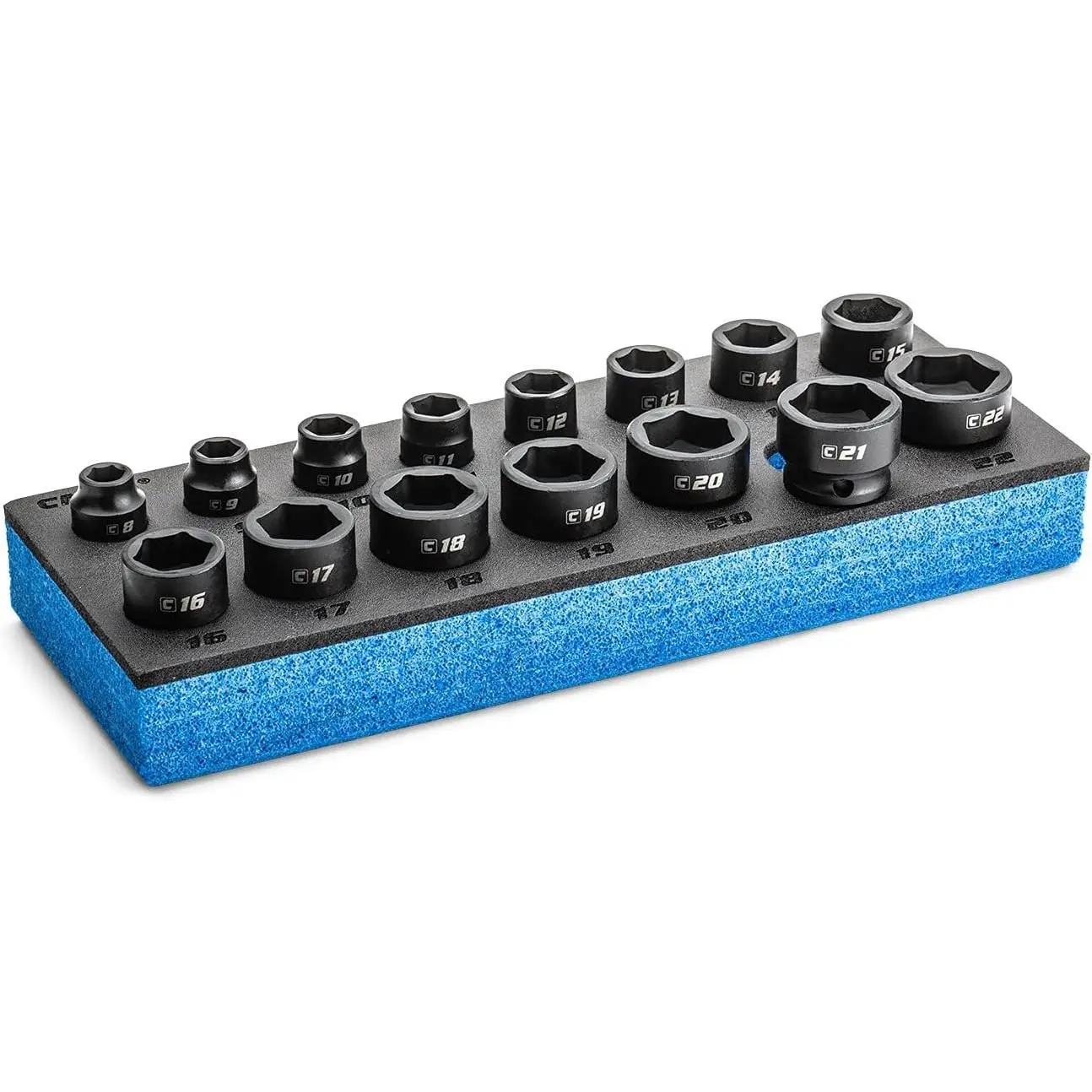 Capri CP53425 Mechanic's 3/8"-Drive Compact Impact Socket Set - Metric (mm)/SAE Hex Sockets with Wavedrive Grip for Tight Areas
