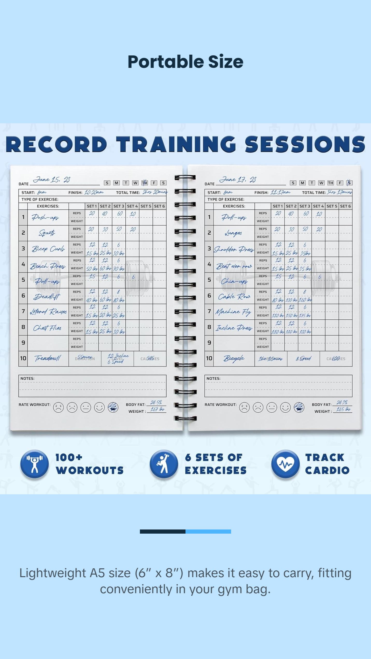 Workout Planner for Daily Fitness Tracking & Goals Setting - A5 Size, 6” X 8”, Charcoal Gray - Men & Women Personal Home & Gym Training Diary - Log Book Journal - by Workout Planner for Daily Fitness Tracking & Goals Setting - A5 Size, 6” X 8”, Charcoal Gray - Men & Women Personal Home & Gym Training Diary - Log Book Journal - by