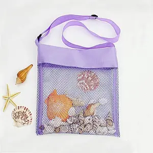 Beach Toy Bag for Shell Collection, Adjustable Shoulder Strap Storage Bag, Ideal for Boys and Girls Summer Travel, Beach Party Accessories
