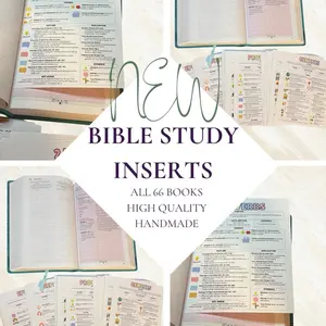 Bible Study Inserts for All 66 Books | 5x7-Christian-Guide | Faith Tools for Women & Moms- bible study