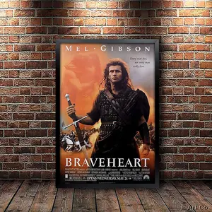 Vintage Art Deco Braveheart Movie Poster - Stylish Wall Decor For Movie Buffs Without Frame