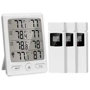 Indoor Outdoor Thermometer  with 3 Remote Sensors, Digital Hygrometer Indoor Thermometer, Temperature Humidity  Gauge with 200FT/60M Range (White, 8646)