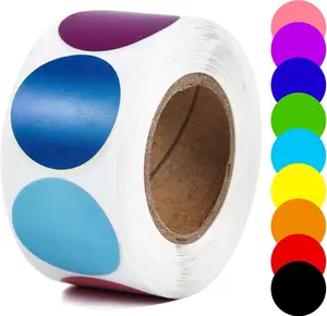 1 Inch Dot Stickers Color Circle Round Coding Labels, Blank Color Sticky Dots Yard  Plain Stickers for Office, Shop  Classroom Marking 500 count