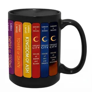 Sarah J. Maas book mug featuring Throne of Glass,ACOTAR and Crescent City spines. Perfect for book lovers and fantasy readers,Mother's Day Gifts for Sister Book Club Favors Anniversary & Spring Holiday Presents