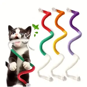 2pc Durable Polyester Colorful Interactive Cat Bite Rope Toy | Chew-Resistant Scratching Post Alternative for Indoor Play, Mental Stimulation & Boredom Relief | Small Cat Training Toy, Cat Chew Toy, Playful Pet Accessory, Sturdy Pet Accessory, Pet Lovers