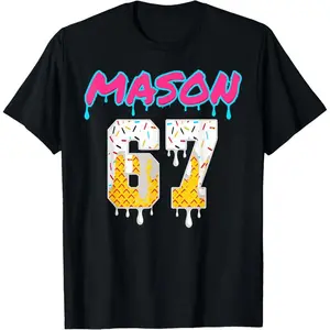 Six Seven Ice Cream Drip Sport 67 Fun Mason Meme T-Shirt Menswear Top