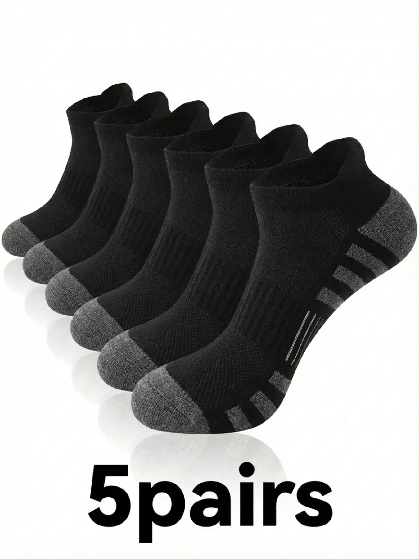 🔥 Breathable Mesh Athletic Ankle Socks, Cushioned Low Cut Sport Socks with Stripes, Non Slip Running Socks for Gym Workout, 5 Pairs Multipack (Random/Solid Colors Available)