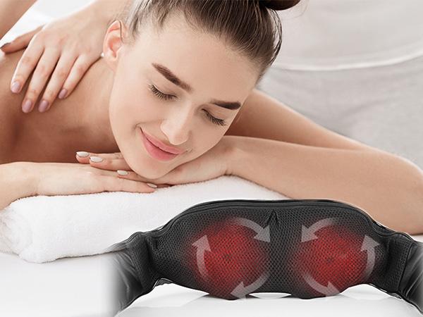 Medcursor Neck Massager with Heat Shiatsu Shoulder Back Kneading Electric Massage Pillow for Muscle Relaxation Deep Tissue Gifts Black