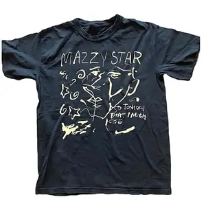 Black Unisex Tee featuring Mazzy Star's So Tonight, All Size, Unisex T-shirt, Oversize, Graphic Tee, Vintage tee Menswear Top Cotton Outdoor T-Shirt Menswear Casual Round Neck