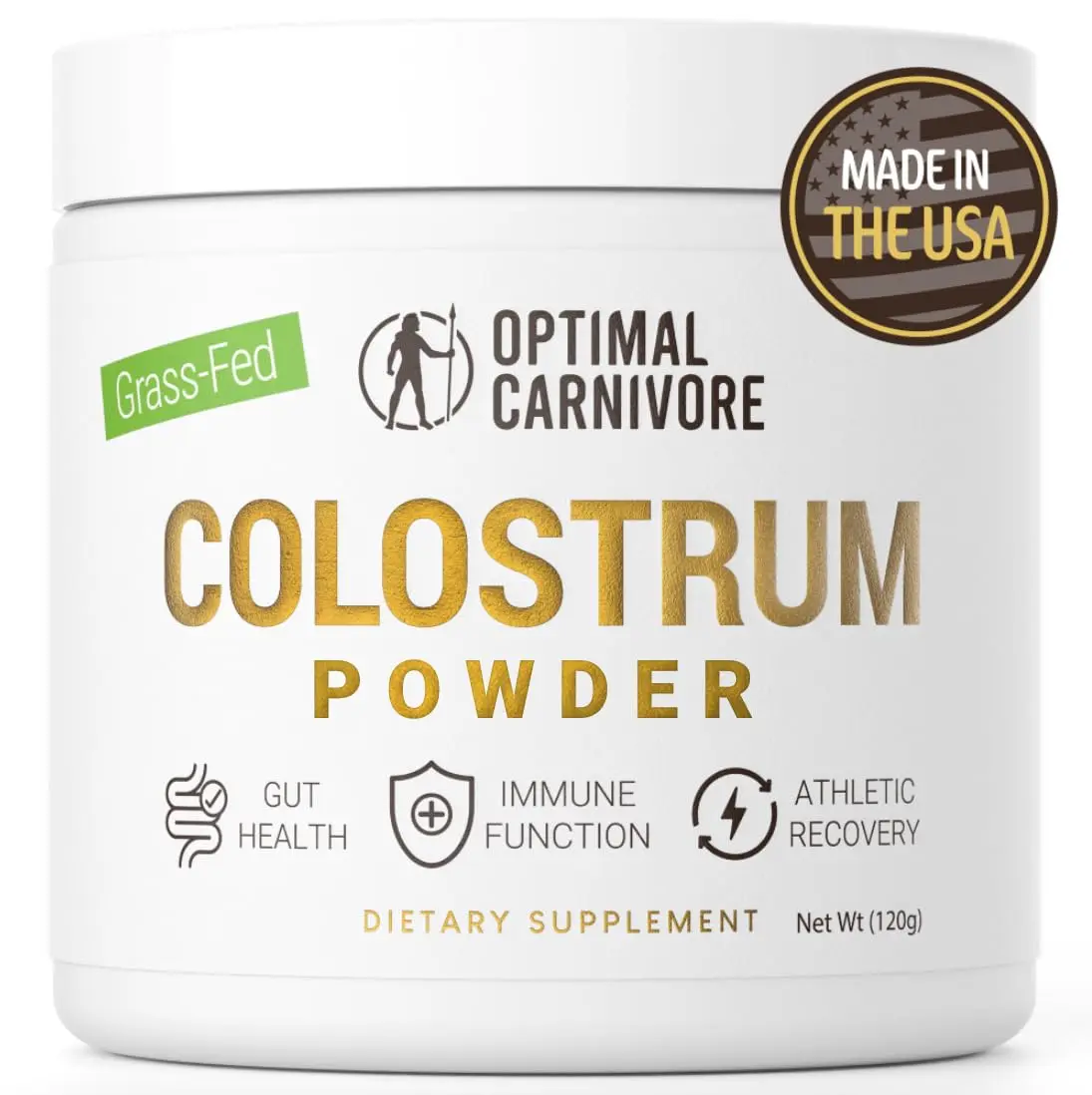 Grass Fed Bovine Colostrum Powder for Humans - Unflavored Dietary Vitamin Healthcare Supplement for Gut Health & Immune Support, 120g Father’s Day Gift