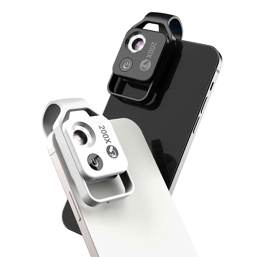 200X Digital Zoom Lens for Mobile Phones - 200 Times Magnification ABS+PC Material Smartphone Vlogging Kit Cellphone Accessory