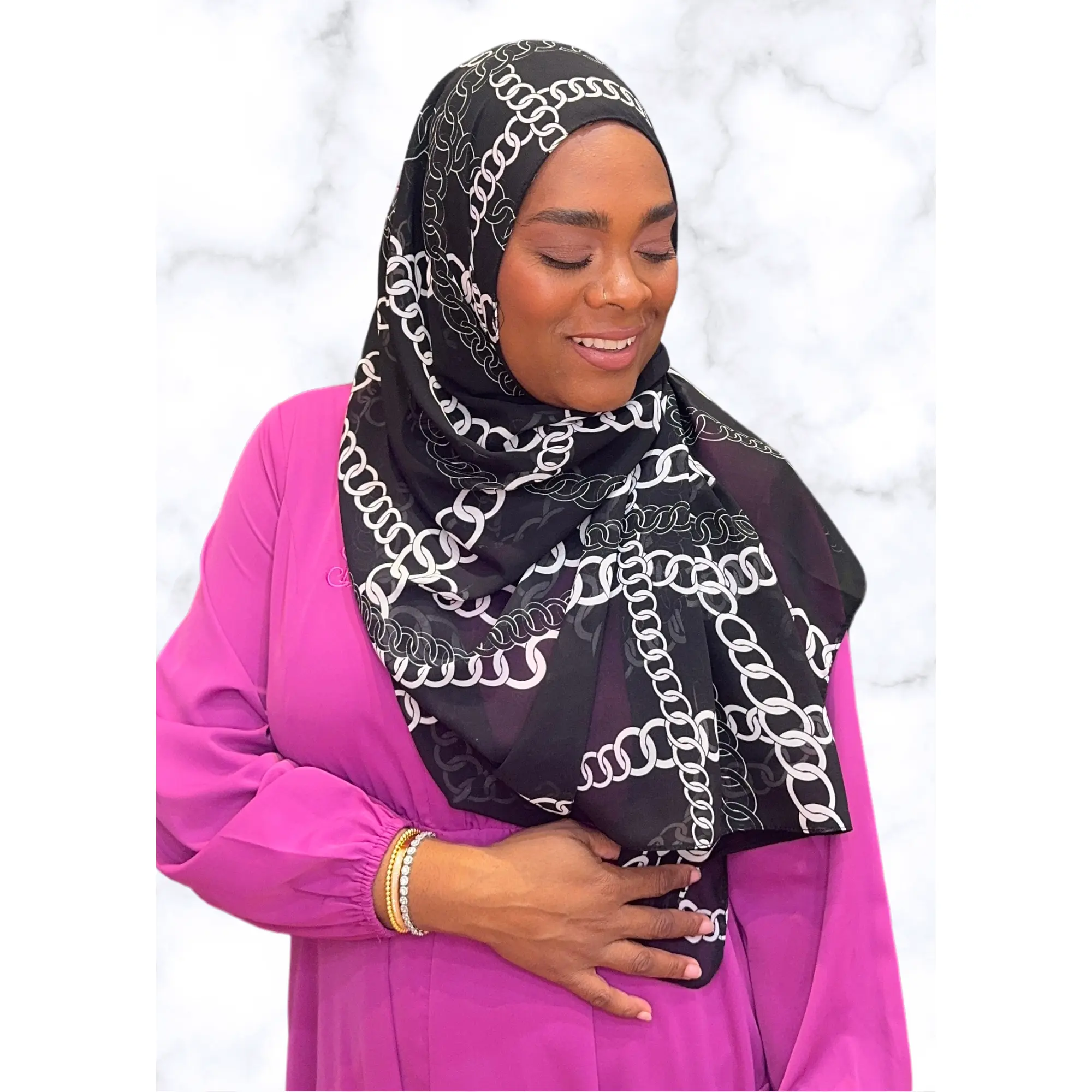 Galvanized Chainlink - Chiffon Printed Hijab